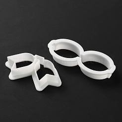 プラスチック型3個  粘土カッター  蝶結び  ホワイト  12.5~36x33~77.5x12mm&nbsp;DIY-WH0308-634B