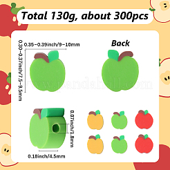 手作りポリマー粘土ビーズ 130g  りんご  ミックスカラー  9~10x7.5~9.5x4.5mm  穴：1.8mm&nbsp;CLAY-SC0002-63A