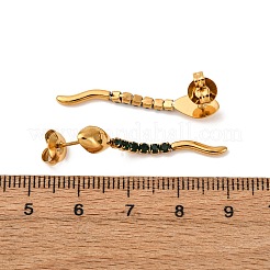 304 Stainless Steel Snake Stud Earrings&nbsp;EJEW-A136-03B-G