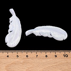 アクリル模造シェルペンダント  フェザーチャーム  貝殻色  45x16x5mm  穴：3mm  約280個/500g&nbsp;OACR-P039-06A