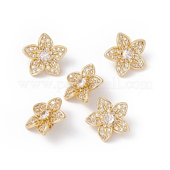 Rack Plating Brass Pave Clear Cubic Zirconia Connector Charms&nbsp;ZIRC-C040-17G
