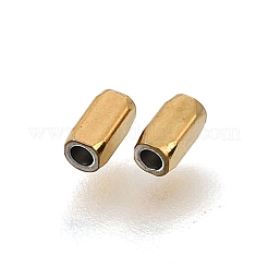304ステンレススチールビーズ  イオンプレーティング（ip）  直方体の  18KGP本金メッキ  4x2x2mm  穴：1.2mm&nbsp;STAS-L315-022G