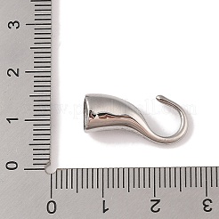 変色しない304ステンレススチールフック留め具  釣り針チャーム  レザーコードブレスレット作り用  フック  洗練された  ステンレス鋼色  20.5x10x7mm  穴：6mm&nbsp;STAS-C109-23P-02
