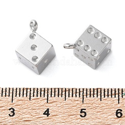 合金ペンダント  サイコロチャーム  プラチナ  16x11x11mm  穴：1.5mm&nbsp;FIND-L020-002P
