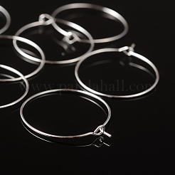 Silver Color Plated Brass Earring Hoops&nbsp;X-EC067-2S