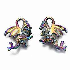 レインボーカラーアロイペンダント  カドミウムフリー＆鉛フリー  ドラゴン  15x18x5mm  穴：5x2mm&nbsp;PALLOY-S180-053-RS