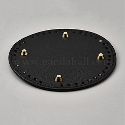 イミテーションレザーバッグボトムス  フラットラウンド  DIYかぎ針編みバッグ作り  ゴールドカラー  ブラック  150x10mm  穴：5mm&nbsp;FIND-WH20006-81D