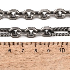 ヴィンテージ 304 ステンレススチール フィガロチェーン アズキチェーン ネックレス  アンティークシルバー  22.05インチ（56cm）&nbsp;NJEW-C115-03AS
