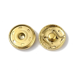 イオンプレーティング（IP）202ステンレススチールスナップボタン  衣服のボタン  ミシンアクセサリー  ゴールドカラー  23x6mm&nbsp;BUTT-I017-01E-G