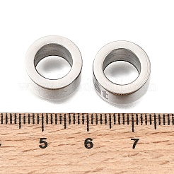 304ステンレススチール大穴ビーズ  「信頼」という単語を含む列  ステンレス鋼色  13x7mm  穴：8.5mm&nbsp;STAS-H263-27P-01