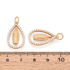 925 Sterling Silver Micro Pave Clear Cubic Zirconia Religion Pendants&nbsp;STER-N016-107G