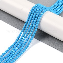 合成ターコイズビーズ連売り  ラウンド  染め  ブルー  3mm  穴：0.8mm  約131個/連  15.16''（38.5センチメートル）&nbsp;G-U004-02F