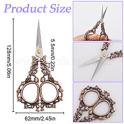 1pcステンレスはさみ  刺繍はさみ  はさみ  亜鉛合金製ハンドル付き  赤い銅＆ステンレス鋼の色  128x62mm&nbsp;TOOL-SC0001-53R