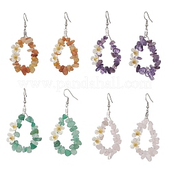 Flower 304 Stainless Steel Dangle Earrings&nbsp;EJEW-JE06802