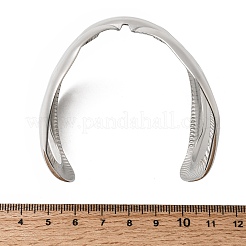 女性用 304 ステンレススチール オープンカフバングル  蝶  ステンレス鋼色  内径：2.05インチ（5.2cm）&nbsp;BJEW-K264-03P