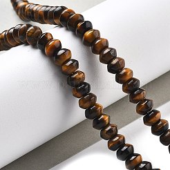 天然石タイガーアイビーズ連売り  ソーサービーズ  8x5mm  穴：0.6mm  約40個/連  7.76''（19.7センチメートル）&nbsp;G-P559-A02-01