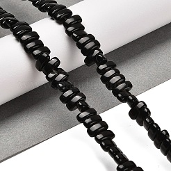 天然石オブシディアンビーズ連売り  長方形  9x4x4.5mm  穴：1mm  約93個/連  15.28インチ（38.8cm）&nbsp;G-Q167-B11-01