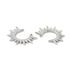 変色しない304ステンレススチールコネクタチャーム  太陽リンク  ステンレス鋼色  24.5x18x2mm  穴：0.8~1mm&nbsp;STAS-G301-01P