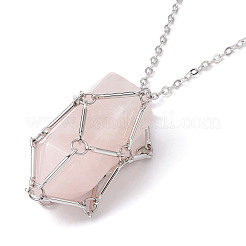 Brass Macrame Pouch Empty Stone Holder for Pendant Necklaces Making&nbsp;NJEW-JN04445-02