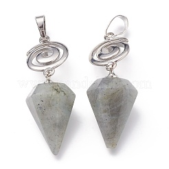 Natural Labradorite Pendants&nbsp;G-O194-02