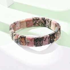 Natural Rhodonite Faceted Beaded Stretch Bracelets for Women&nbsp;BJEW-K251-08I