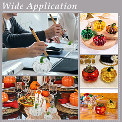 3Pcs 3 Styles Glass Pumpkin Display Decorations&nbsp;DJEW-PH0001-68A
