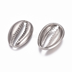 変色しない304ステンレススチールペンダント  カウリーシェルシェイプ  ステンレス鋼色  19x13x3mm  穴：3x15mm&nbsp;STAS-G218-11P-02