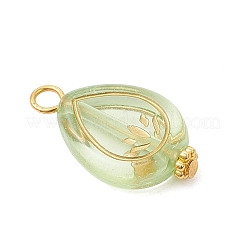 透明なアクリルパーツ  鉄のピン付き  混合図形  薄緑  18~35x7.5~18x4.8~12mm  穴：2.4~3.2mm&nbsp;PALLOY-JF05026