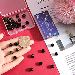40Pcs Natural Black Onyx(Dyed & Heated) Carved Beads&nbsp;G-SC0002-90