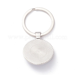 プライドスタイルのガラスキーホルダー  プラチナメッキ合金パーツ  フラットラウンド  男女のシンボル  6.2cm&nbsp;KEYC-F033-01D