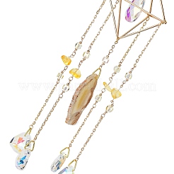 Glass Teardrop Pendant Decorations&nbsp;AJEW-Q143-05