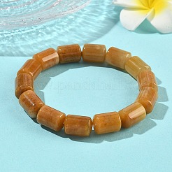 Column Natural Topaz Jade Beads Stretch Bracelets for Women Men&nbsp;BJEW-A148-01A-23