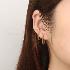 304 Stainless Steel Micro Pave Clear Cubic Zirconia Stud Earrings&nbsp;EJEW-G368-02G