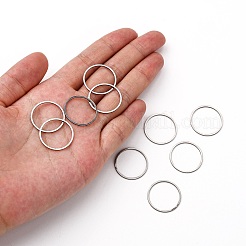 変色しない304ステンレススチール製リンクリング  リング  ステンレス鋼色  25x0.8mm&nbsp;LS-X-STAS-S079-12C-A