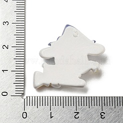ハロウィーンテーマの不透明樹脂デコデンカボション  ほうきを持ったウサギ  スター  26x25.5x8mm&nbsp;RESI-E055-01A