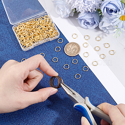 304ステンレススチールオープン丸カン200個  24KGP本金メッキ  9x1.2mm  内径：7mm&nbsp;STAS-ME0003-46