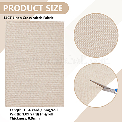 14ctリネンクロスステッチ生地  合田布  ビスク  1500x1000x0.9mm&nbsp;DIY-WH0899-454
