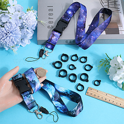2Pcs 2 Style Polyester Ribbon Card Holder Lanyard&nbsp;DIY-GF0008-32