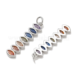 Brass Micro Pave Colorful Cubic Zirconia Pendants&nbsp;CU-CBA6E4E-18P