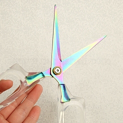 ステンレス製のはさみ  刺繍はさみ  はさみ  プラスチック製ハンドル付き  虹色  168x65mm&nbsp;PW-WGB8684-01