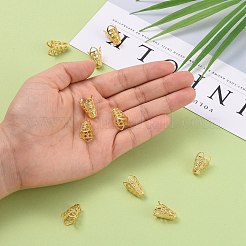 アイアン製ビーズキャップ  花  ゴールドカラー  16x10mm  穴：1.5mm&nbsp;E047Y-G-1