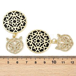 Brass Micro Pave Cubic Zirconia Big Pendants&nbsp;KK-S526-59G
