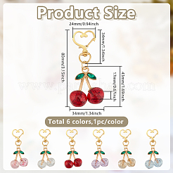 6Pcs 6 Colors Acrylic Pendant Decorations&nbsp;KEYC-DR0001-17