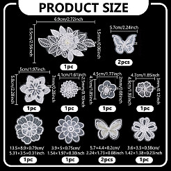 12Pcs 10 Styles Computerized Embroidery Organza Ornament Accesories&nbsp;PATC-NB0001-45