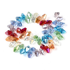 Electroplate Transparent Glass Beads Strands&nbsp;EGLA-N025-03A-A01