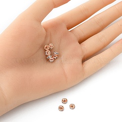 Brass Rhinestone Spacer Beads&nbsp;RB-YW0001-04B-01RG