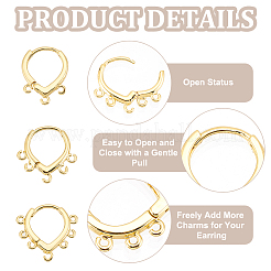 12Pcs 3 Style Brass Hoop Earring Findings&nbsp;KK-BC0012-37