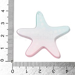 アクリルパーツ  グラデーションカラー  グリッターパワー  ヒトデ  37x40x2mm  穴：1.2mm&nbsp;FIND-Q105-06B-03