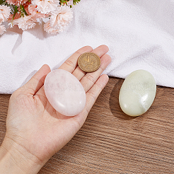 2Pcs 2 Styles  Natural Rose Quartz & Serpentine Massage Tool&nbsp;MRMJ-NB0001-20