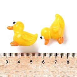 インテリアオーナメントパーツ  手作りランプワーク表示の装飾  3のdアヒル  ゴールド  23.5x16.5x19.5mm&nbsp;LAMP-L078-002